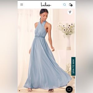 Lulus blue Halter Maxi Dress